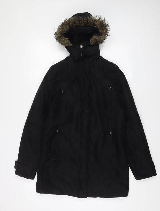 Womens UK Size 8 Etam Black Parka Coat