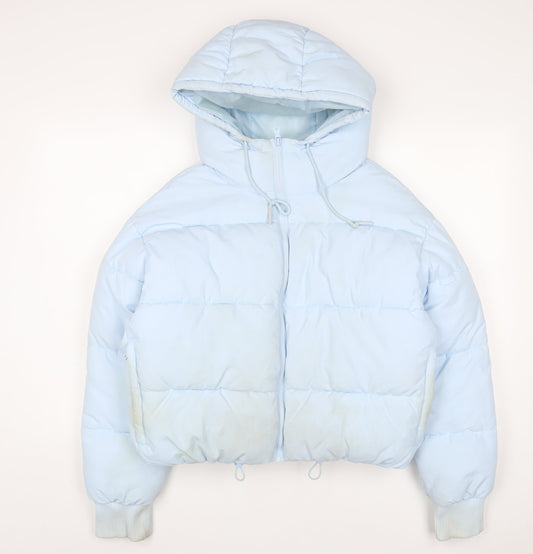 Womens UK Size S Monki Blue Puffer Jacket