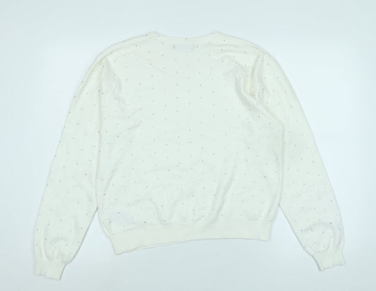 Womens UK Size M Marks and Spencer Ivory Pullover Jumper