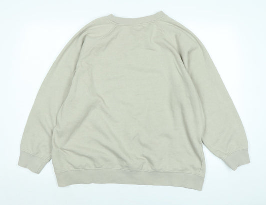 H&M Womens Beige Polyester Pullover Sweatshirt Size L