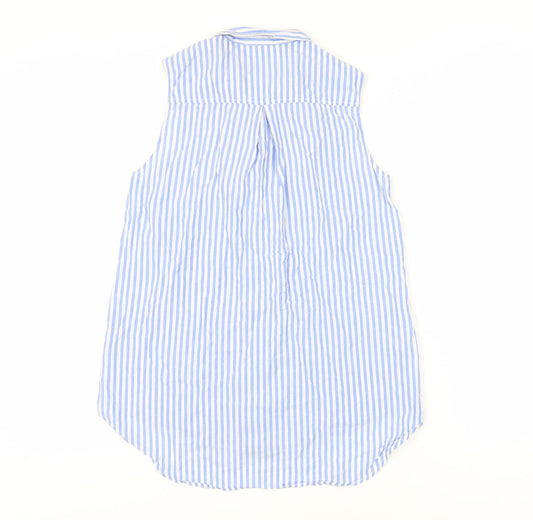 Womens UK Size 6 H&M Blue Basic Button-Up