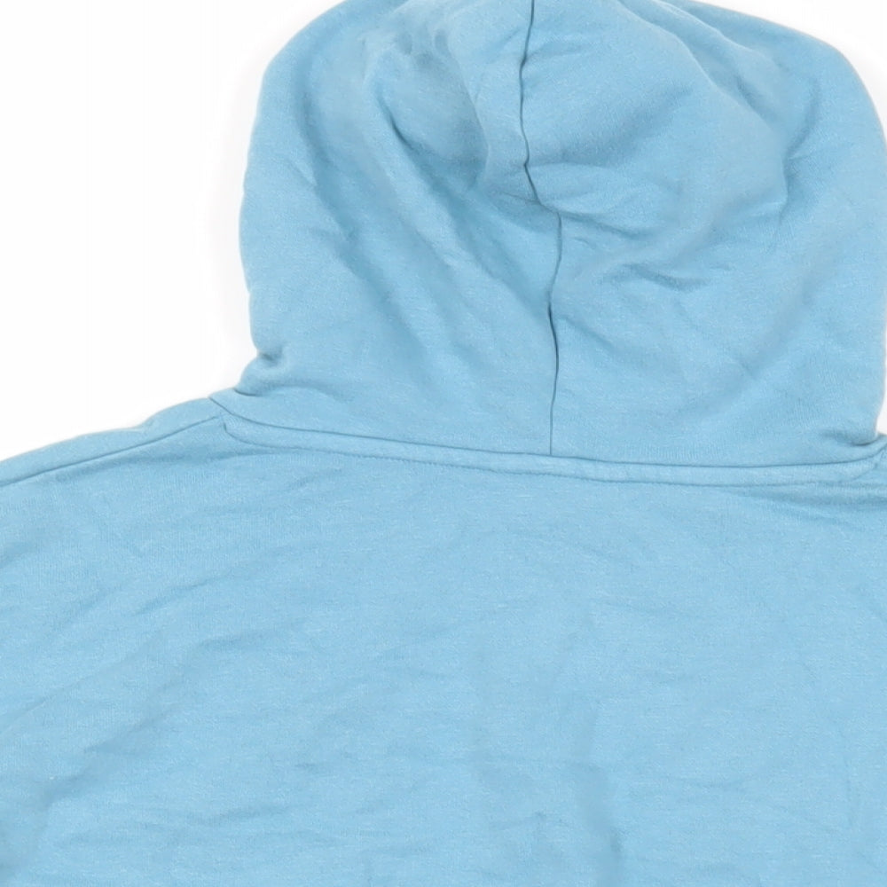 Montana Girls Blue Cotton Pullover Hoodie Size 10 Years Pullover - Cropped