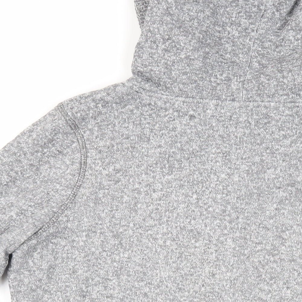 Hudson & Rose Womens Grey Cotton Pullover Hoodie Size 14 Button - Pockets