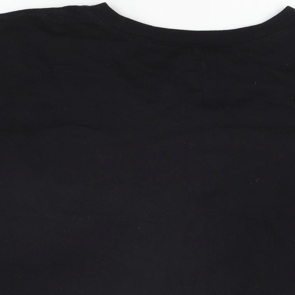 Arizona Jeans Womens Black Striped Cotton Basic T-Shirt Size 2XL Round Neck