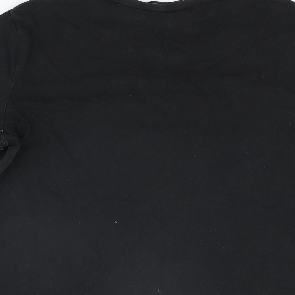 Womens UK Size S Zara Black Basic T-Shirt
