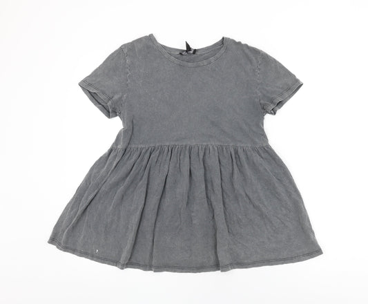 Womens UK Size 10 New Look Grey Basic T-Shirt