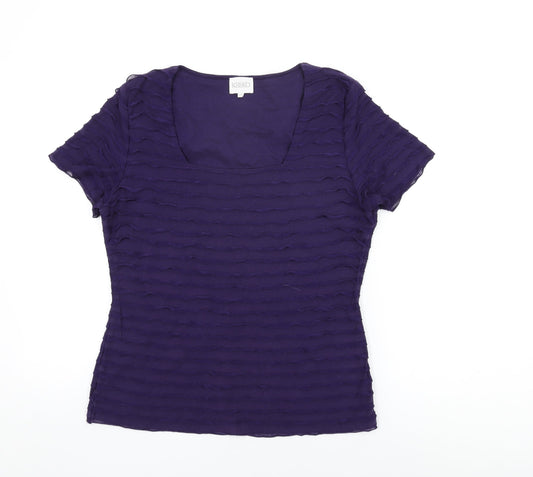 Womens UK Size 14 Kaliko Purple Basic T-Shirt