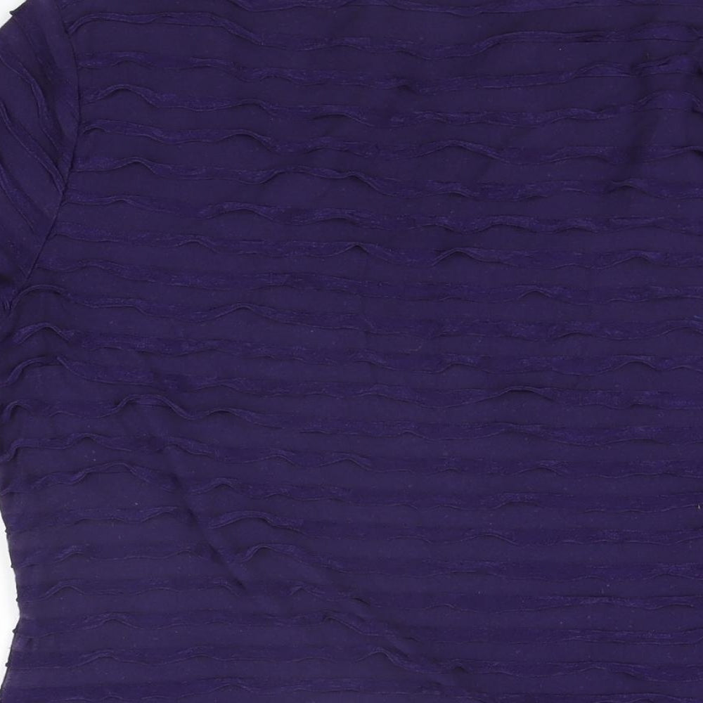 Womens UK Size 14 Kaliko Purple Basic T-Shirt