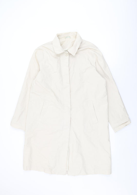 Marks and Spencer Womens Beige Overcoat Coat Size 14 Button