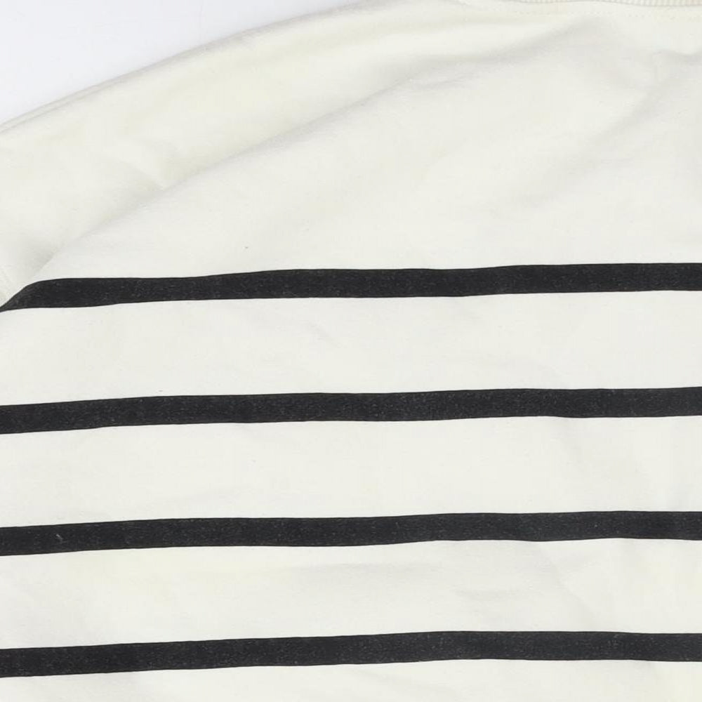 H&M Womens Ivory Striped Cotton Pullover Sweatshirt Size XL Pullover - Studio Serenity