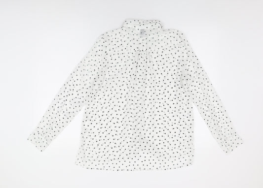 Womens UK Size 12 H&M White Basic Button-Up
