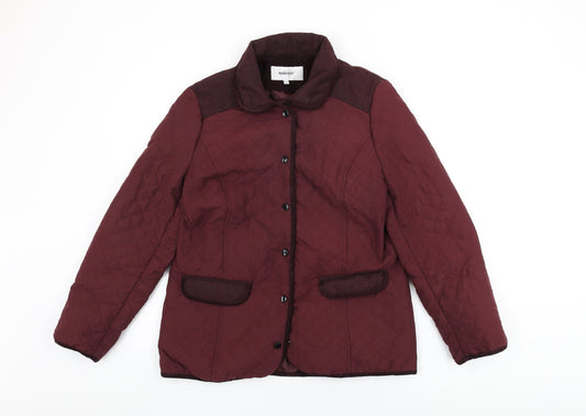 Womens UK Size 14 EWM Red Quilted Coat