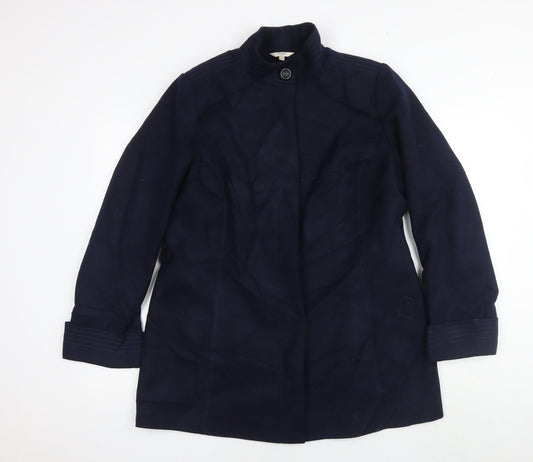 Womens UK Size 16 M&Co Blue Pea Coat