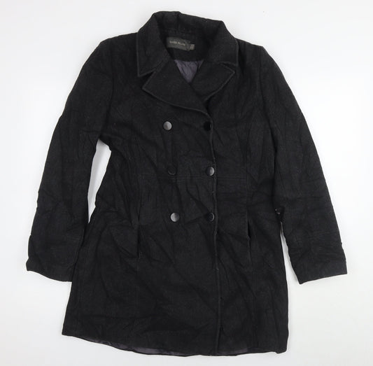 Womens UK Size 12 River Island Black Pea Coat