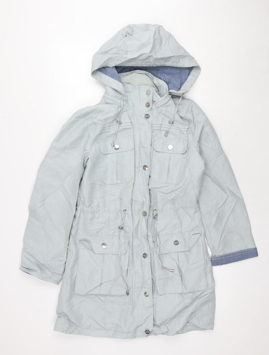 Per Una Womens Blue Parka Jacket Size 8 Zip