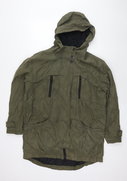 Womens UK Size 10 ASOS Green Parka Coat