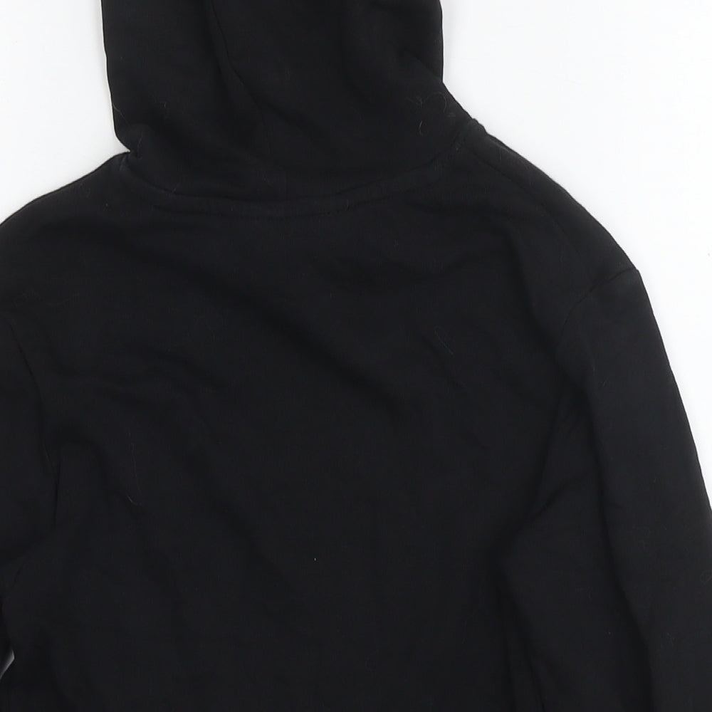 H&M Girls Black Cotton Pullover Hoodie Size 9-10 Years Pullover
