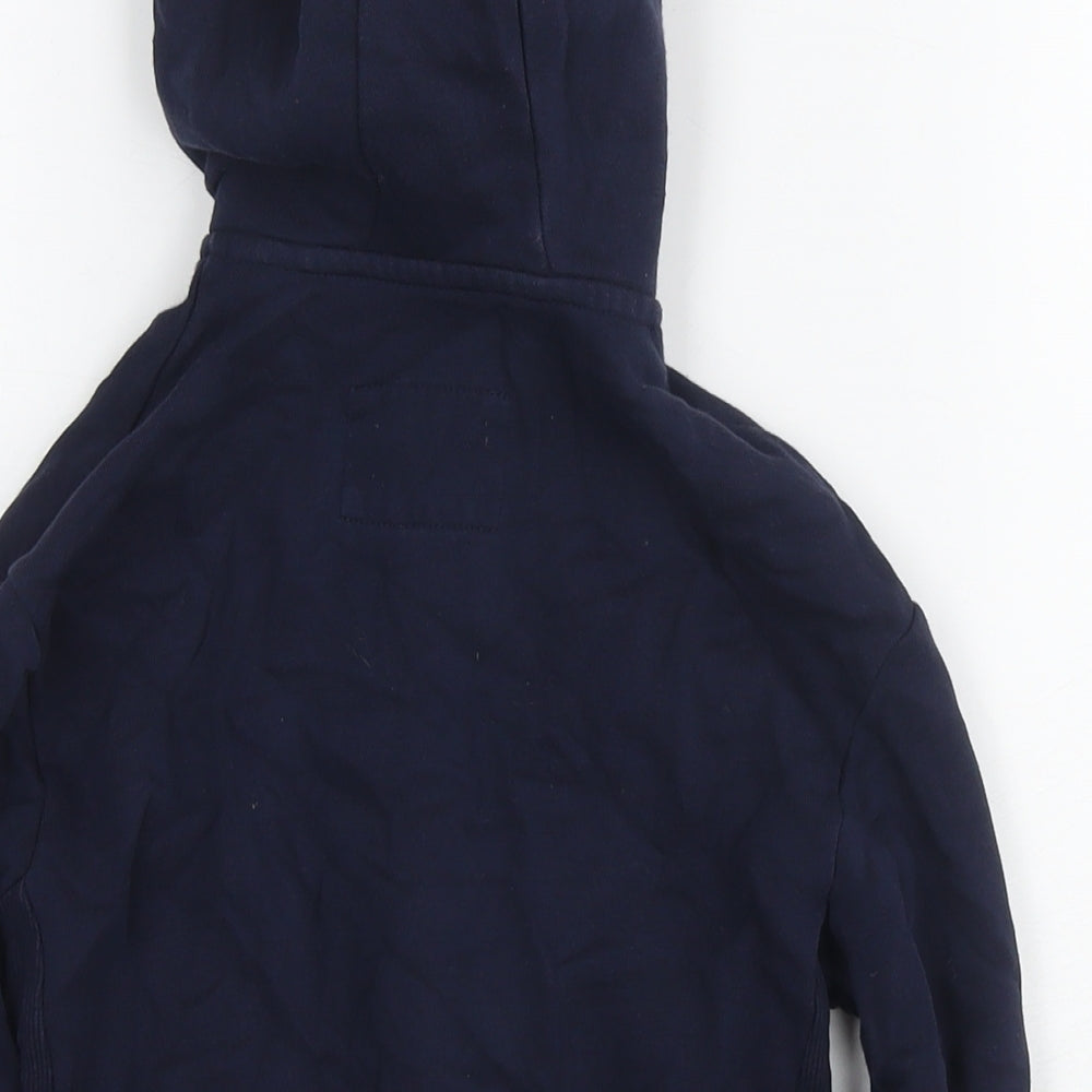 Marks and Spencer Boys Blue Cotton Full Zip Hoodie Size 7-8 Years Zip