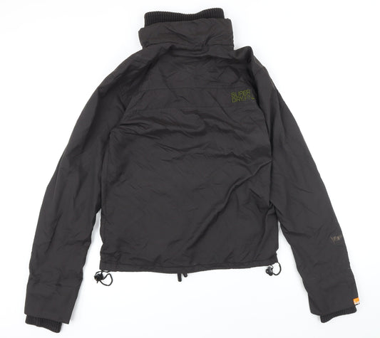 Mens UK Size S Super Dry Black Bomber Jacket