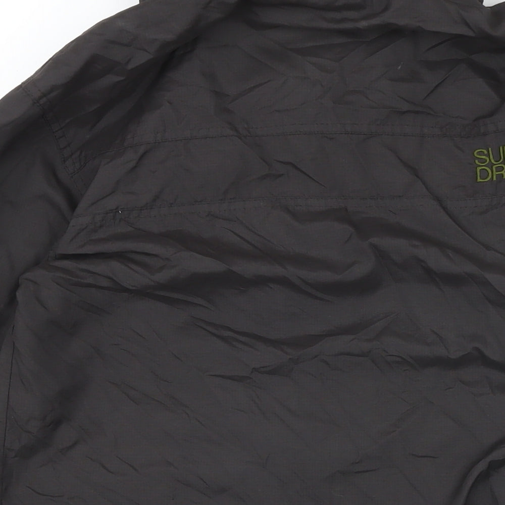 Mens UK Size S Super Dry Black Bomber Jacket