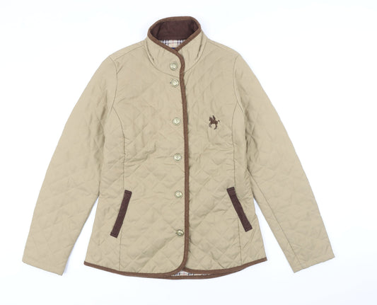 Womens UK Size M Sandwich Beige Quilted Coat