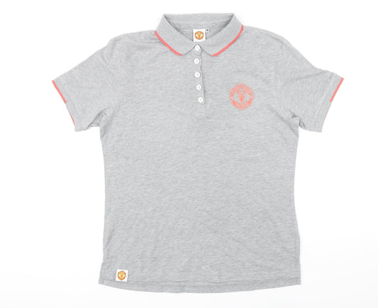 Crest Womens Green Cotton Basic Polo Size 16 Collared - Manchester United