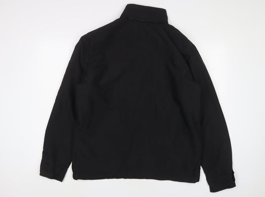 Atlas Mens Black Jacket Size M Zip - Logo, Embroidered