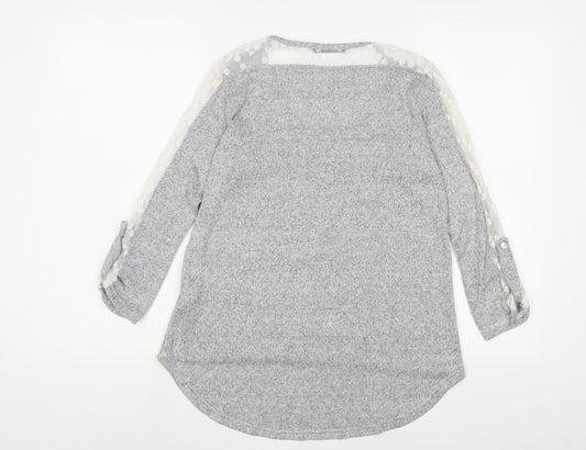 Womens UK Size L COIN 1804 Grey Basic T-Shirt