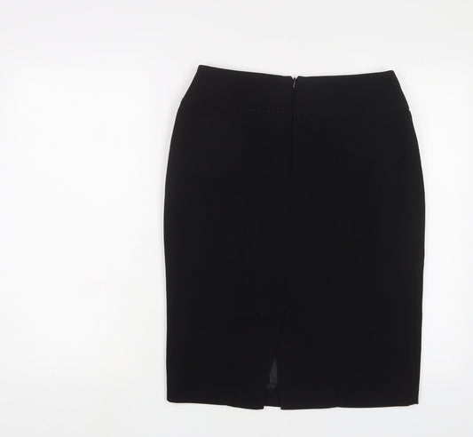 Marks and Spencer Womens Black Polyester A-Line Skirt Size 10 Zip