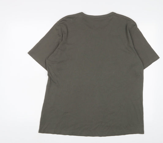 Womens UK Size 2XL H&M Green Basic T-Shirt