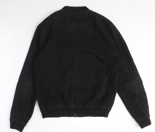 Unisex Adults UK Size S Topman Black Bomber Jacket