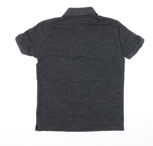 Uniqlo Mens Grey Cotton Polo Size S Collared Button