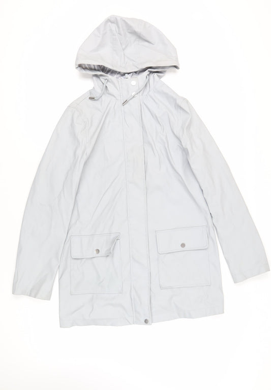 Womens UK Size 10 Dorothy Perkins Grey Rain Coat