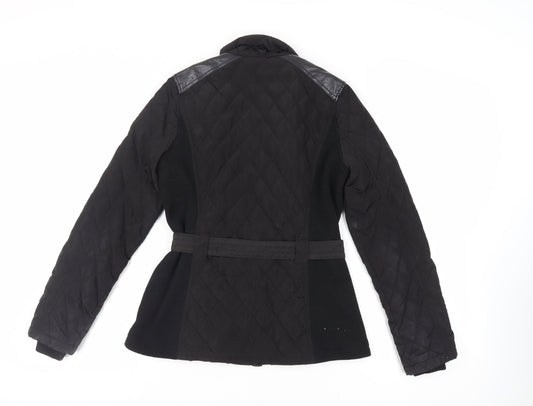 Womens UK Size 8 NEXT Black Quilted Coat