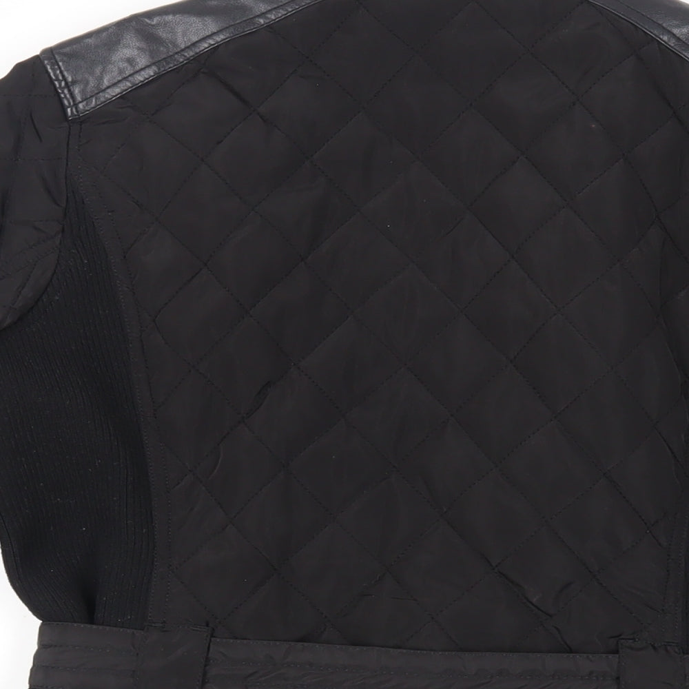 Womens UK Size 8 NEXT Black Quilted Coat