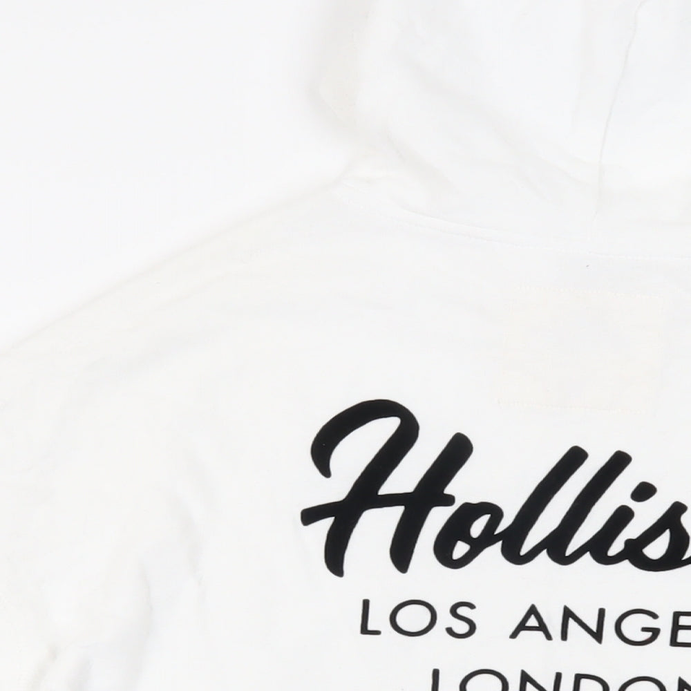 Hollister Womens White Cotton Pullover Hoodie Size M Pullover - Logo