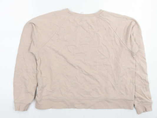 H&M Womens Beige Cotton Pullover Sweatshirt Size M Pullover