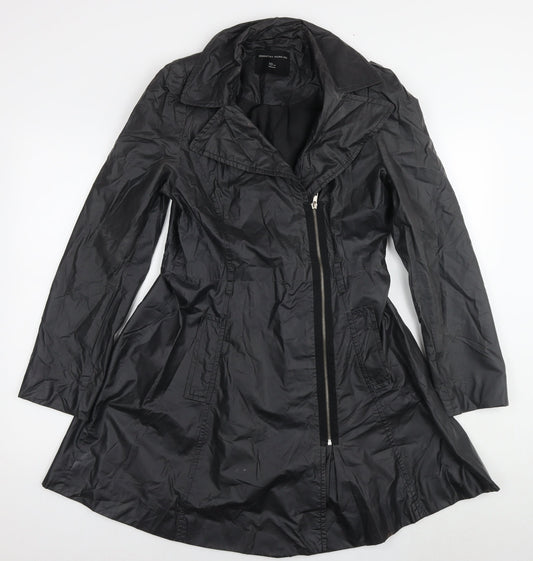 Womens UK Size 10 Dorothy Perkins Black Overcoat