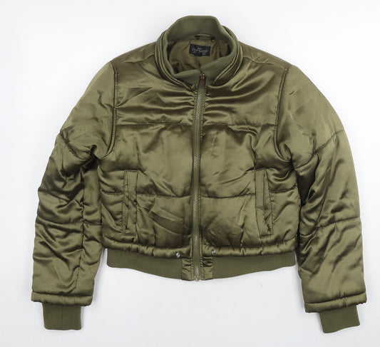 Womens UK Size 8 Topshop Green Puffer Jacket