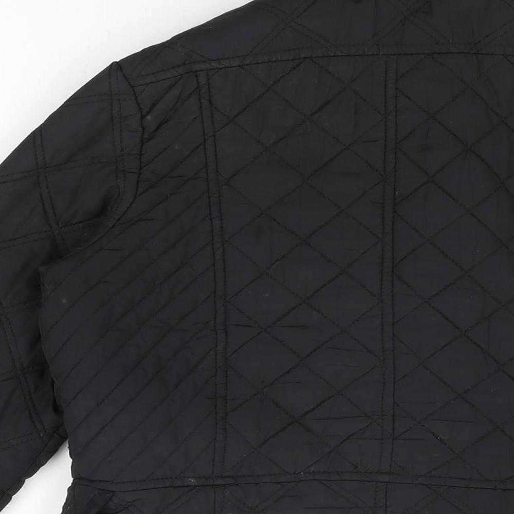 Womens UK Size 8 Dunnes Black Quilted Coat