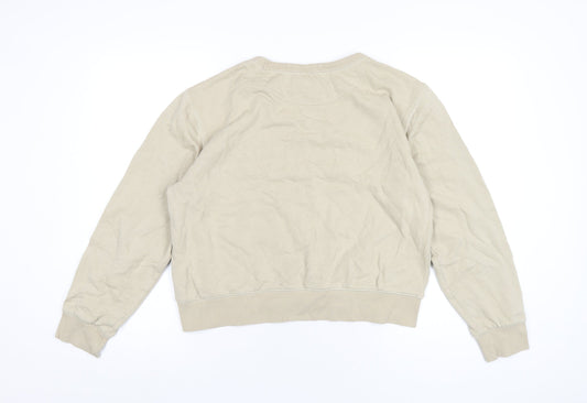 H&M Womens Beige Cotton Pullover Sweatshirt Size M Pullover