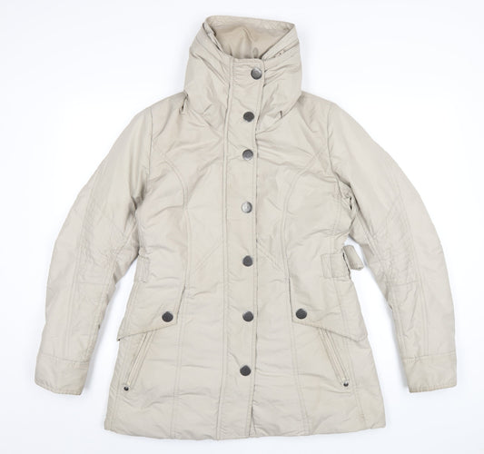 GREENSTONE Womens Beige Rain Coat Coat Size 8 Zip