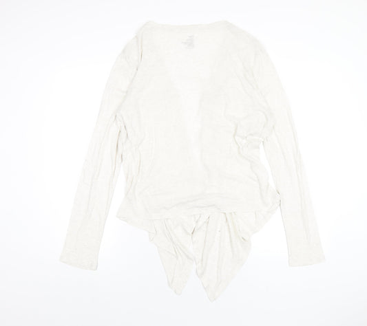 Gap Womens Ivory V-Neck Cotton Cardigan Jumper Size L