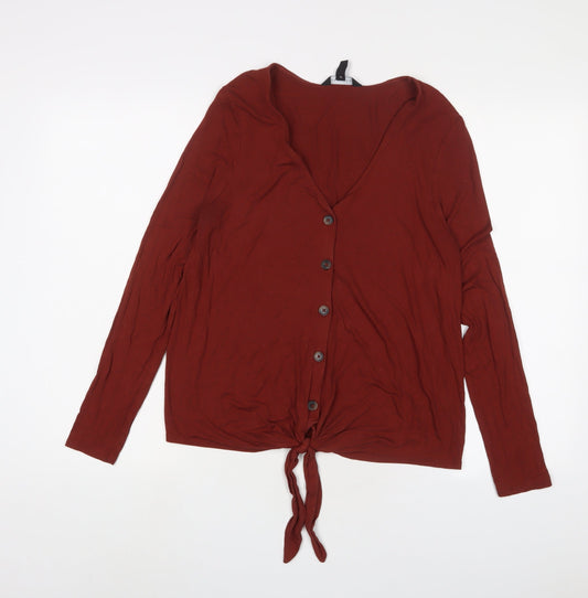 Womens UK Size 12 New Look Brown Basic Blouse