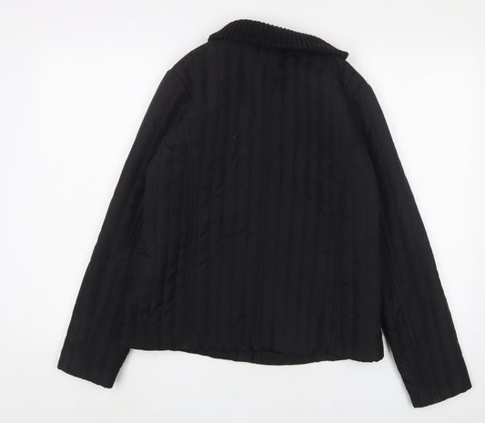 Womens UK Size M Eivissa Black Quilted Coat