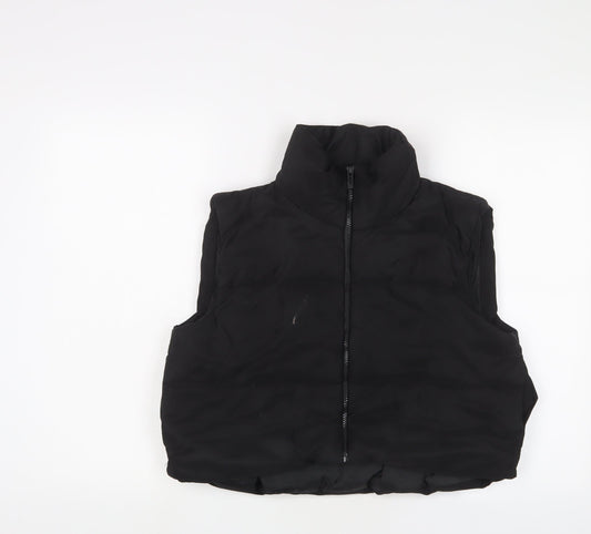 Risin Womens Black Gilet Jacket Size L Zip