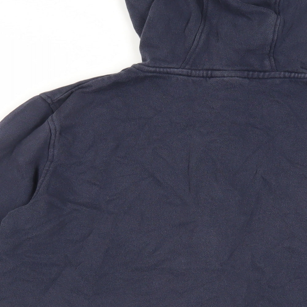 Money Boys Blue Cotton Full Zip Hoodie Size 12-13 Years Zip - Logo Pockets