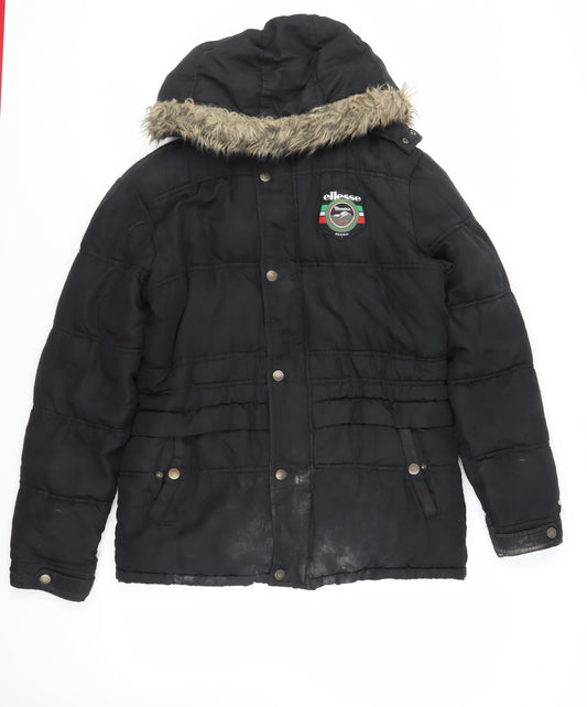 Womens UK Size M ellesse Black Puffer Jacket
