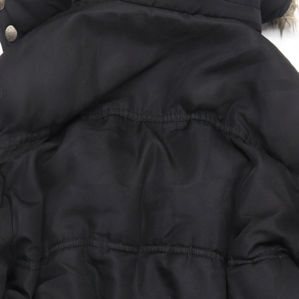 Brand and care label for Ellesse women’s black puffer jacket jacket, size M, zip - logo hooded