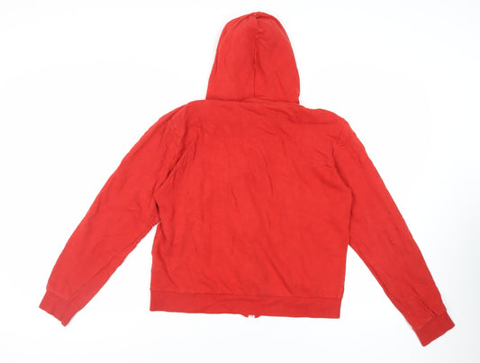 Womens UK Size L Divided by H&M Red Full Zip Hoodie